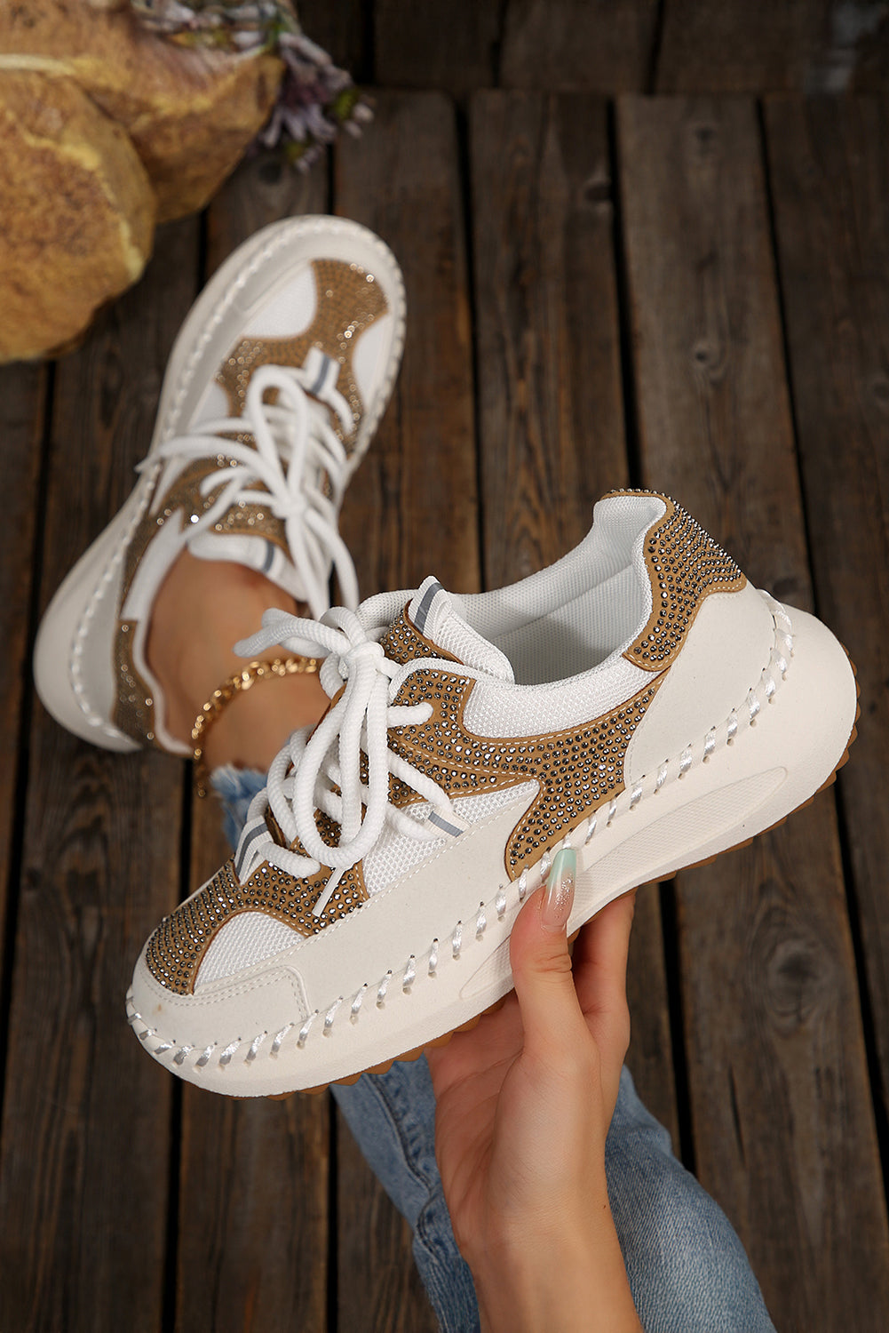 Abigail Lace Up Breathable Sneakers