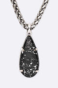 Stone Teardrop Pendant Rope Chain Western Necklace