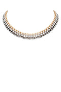 3 Tone Fine Rhinestone Chain Choker Set
