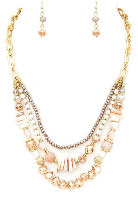 Layered Mix Beads Necklace Set – Trendy Stylish Statement Jewelry