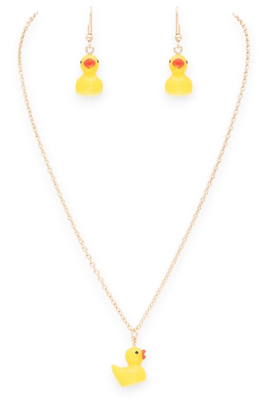 Pendant Necklace Set Iconic Duckling Stylish Fashion Jewelry