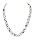 Mix Chain Link Rhinestone Cuban Chain Necklace