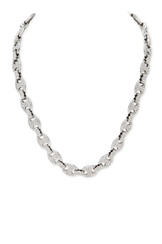 Full Rhinestone Statement Chain Necklace