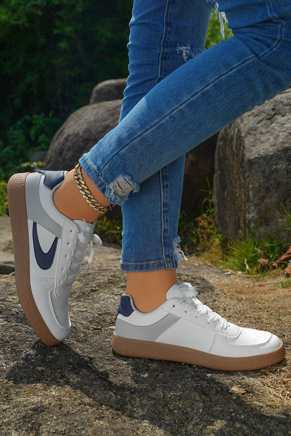 Elizabeth Leather Lace Up Sneakers