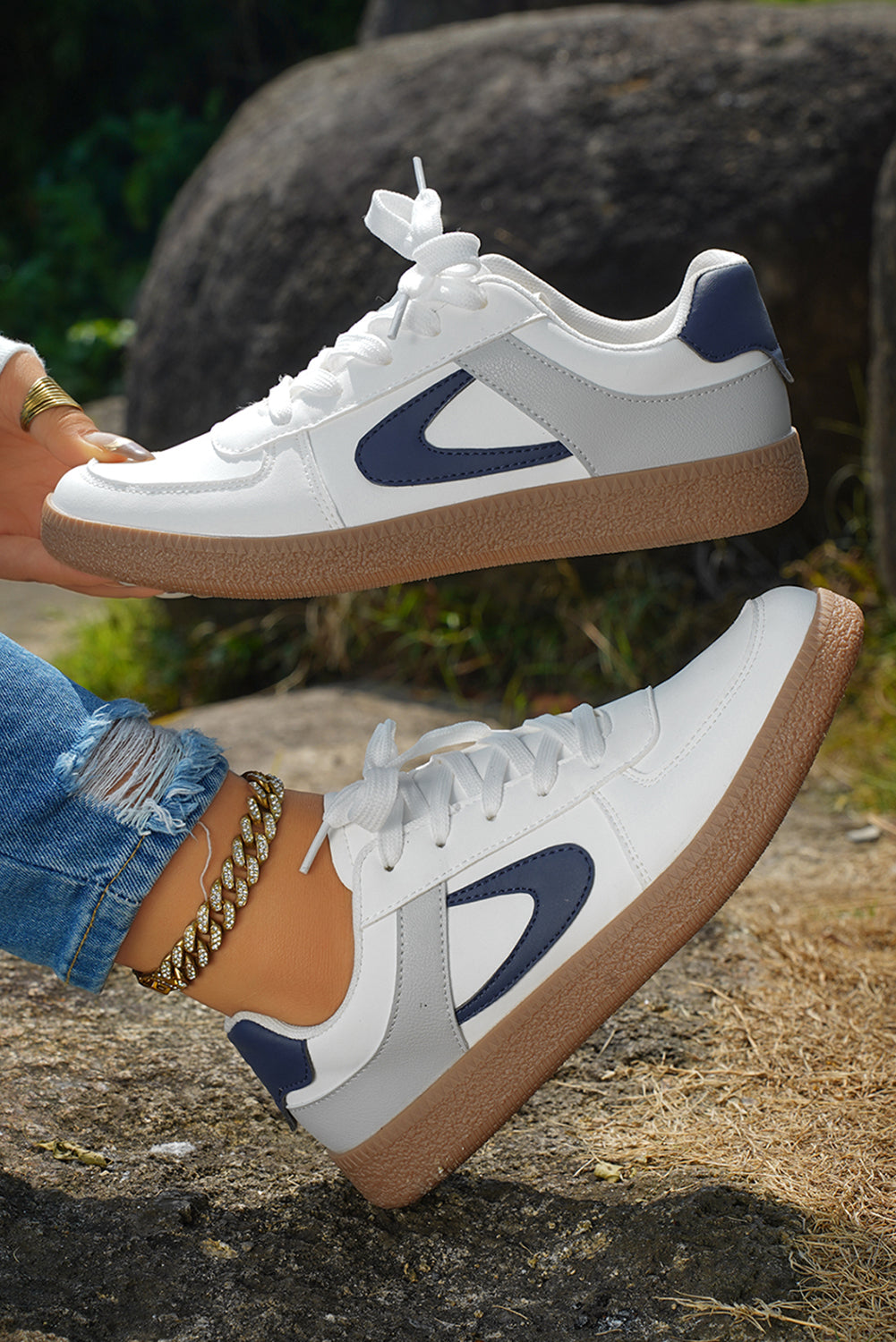 Elizabeth Leather Lace Up Sneakers