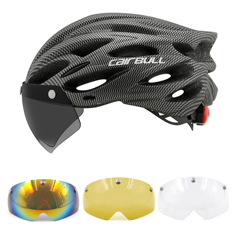 Visored Bike Helmet with LED Light