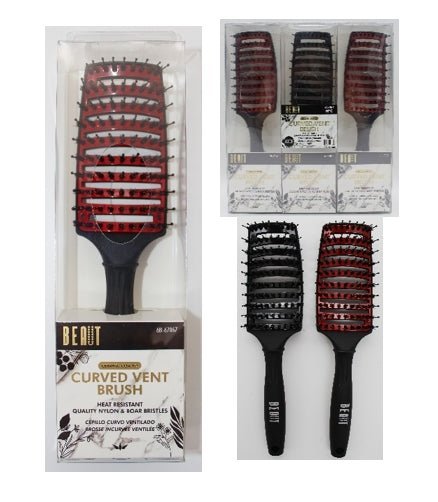 BEAUT HEAT RESISTANT CURVED VENT BRUSH W/ BRISTLES