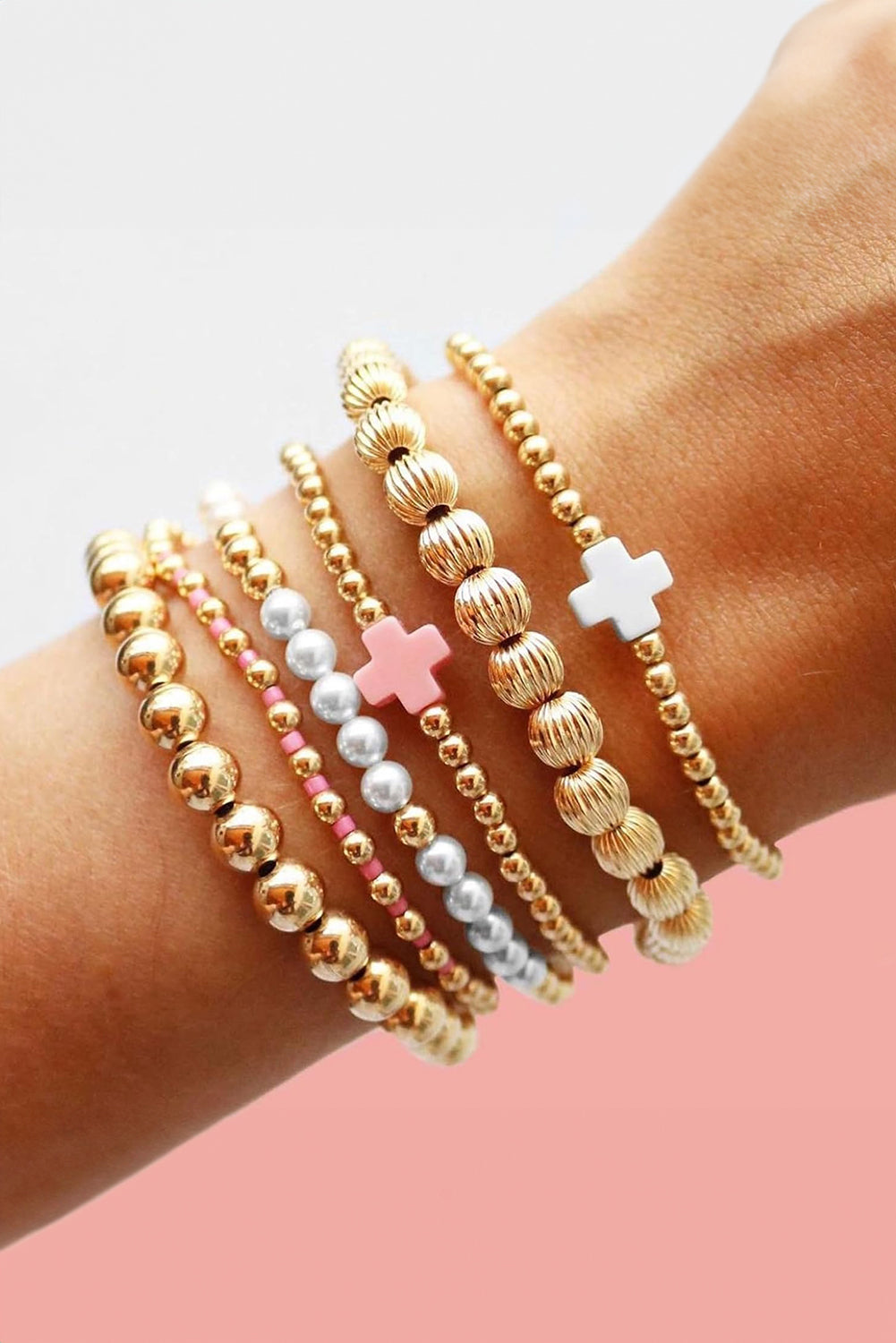Lenora Cross Decor Multilayer Bracelet